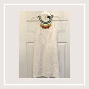 Off-white, jeweled pencil dress